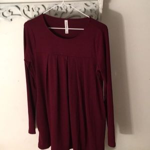 Burgundy Boho baby doll top